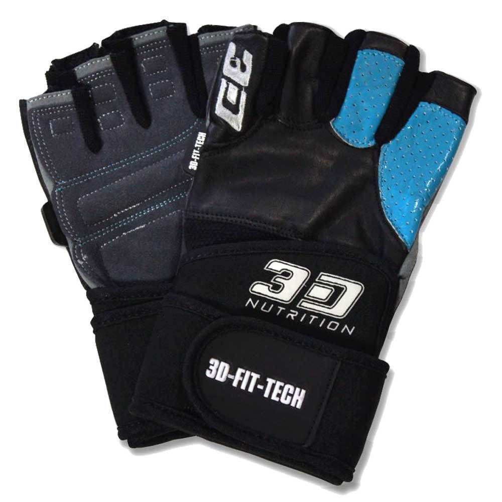 Gloves 3D Nutrition Performance Gloves - With Straps [Black] - Chrome Supplements and Accessories