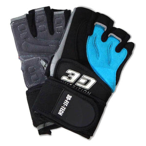 Gloves 3D Nutrition Pro Lifting Gloves - With Straps [Black] - Chrome Supplements and Accessories