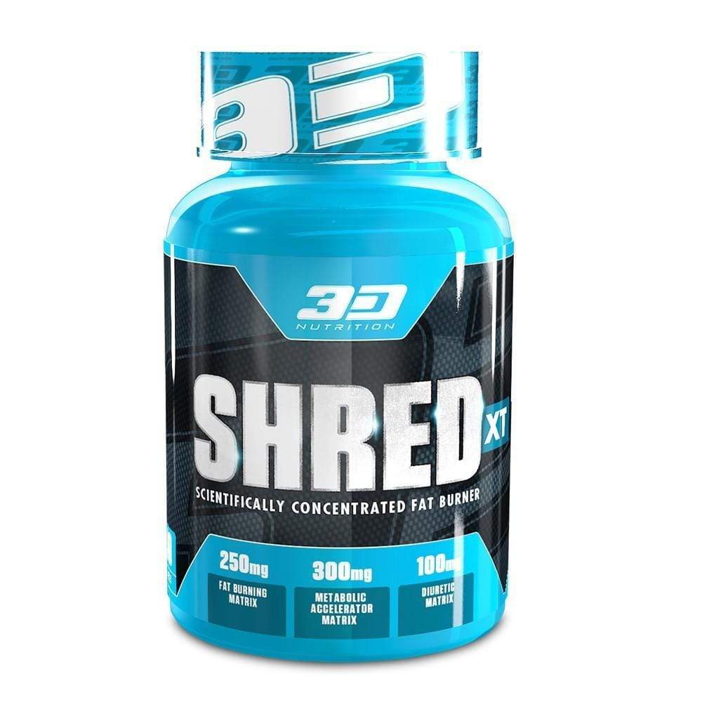 Stimulant Based Fat Burner 3D Nutrition Shred XT [60 Caps] - Chrome Supplements and Accessories