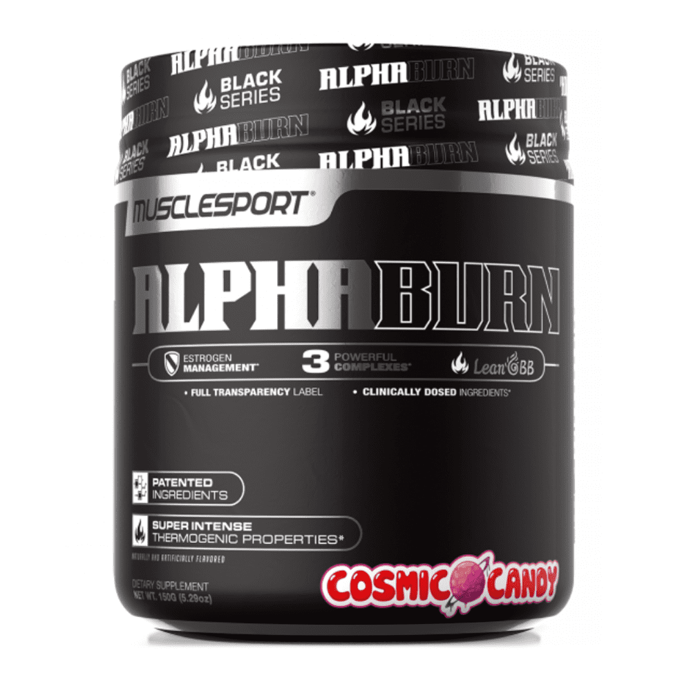 Stimulant Based Fat Burner MuscleSport Black AlphaBurn [150g] - Chrome Supplements and Accessories